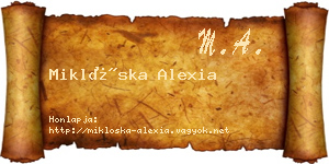 Miklóska Alexia névjegykártya